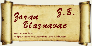 Zoran Blaznavac vizit kartica